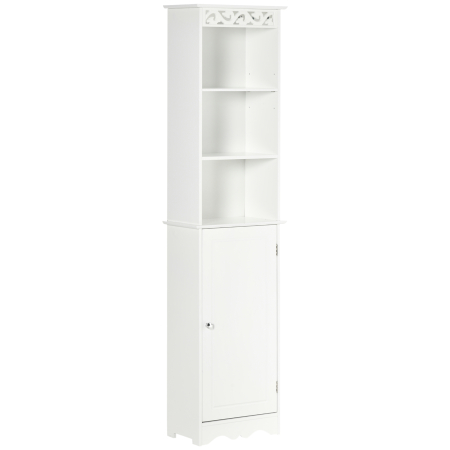 Baie -  Coloana Baie Lemn Alb - 40×23×160 cm, Decor Sculptura Florala