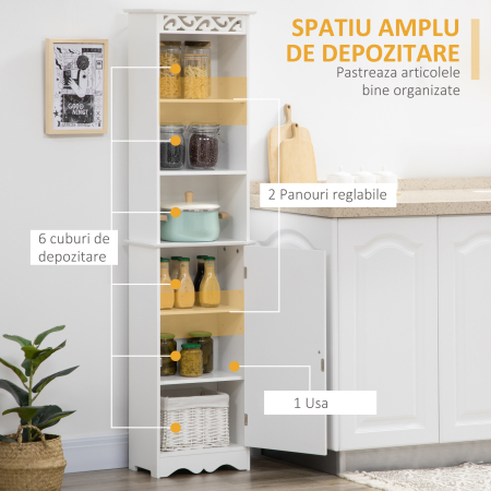  Coloana Baie Lemn Alb - 40×23×160 cm, Decor Sculptura Florala [3]