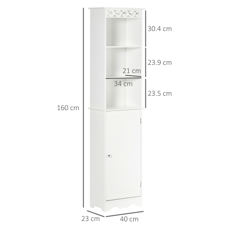  Coloana Baie Lemn Alb - 40×23×160 cm, Decor Sculptura Florala [2]
