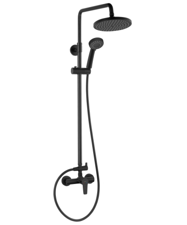 Coloane de dus - Coloana de dus cu baterie si para de dus monocomanda, negru mat, Ritto Black