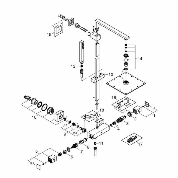 Coloana de dus cu baterie termostatata Grohe Euphoria Cube XXL 230 [2]