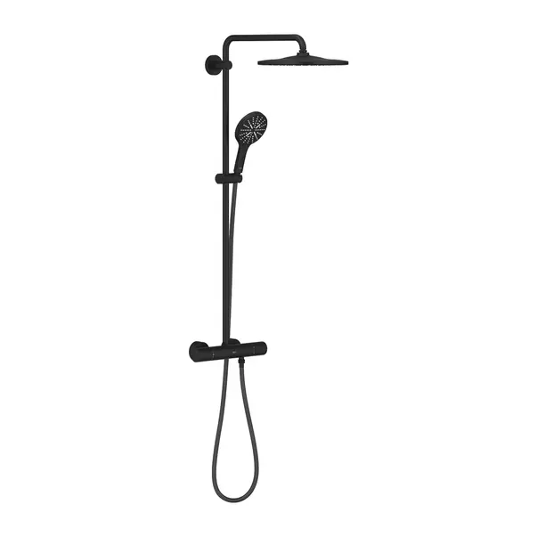 Coloane de dus - Coloana de dus cu baterie termostatata negru mat Grohe RainShower