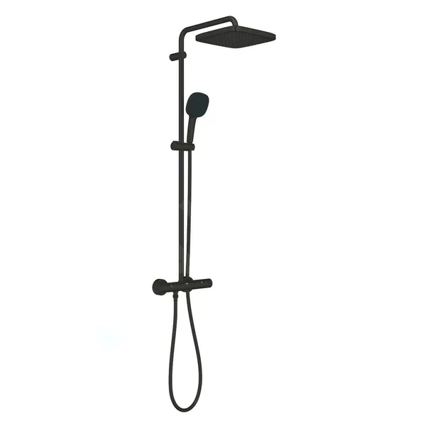 Coloane de dus - Coloana de dus cu baterie termostatata negru mat Grohe Vitalio 250 Cube
