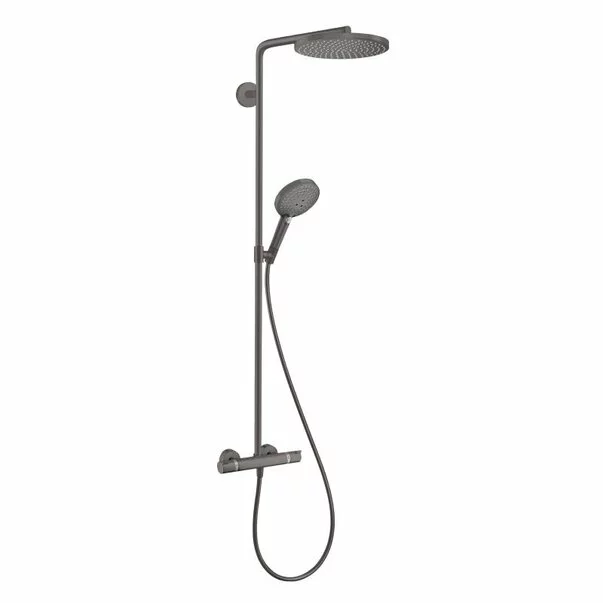 Coloane de dus - Coloana de dus cu baterie termostatata negru periat Hansgrohe Raindance Select S 240