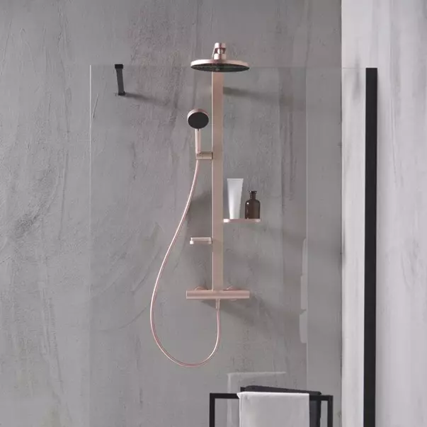 Coloana de dus cu baterie termostatata rose mat Ideal Standard Alu+ [2]