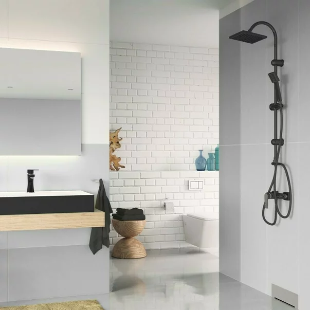 Coloana de dus cu comutator negru mat Ferro Squerto Black [2]