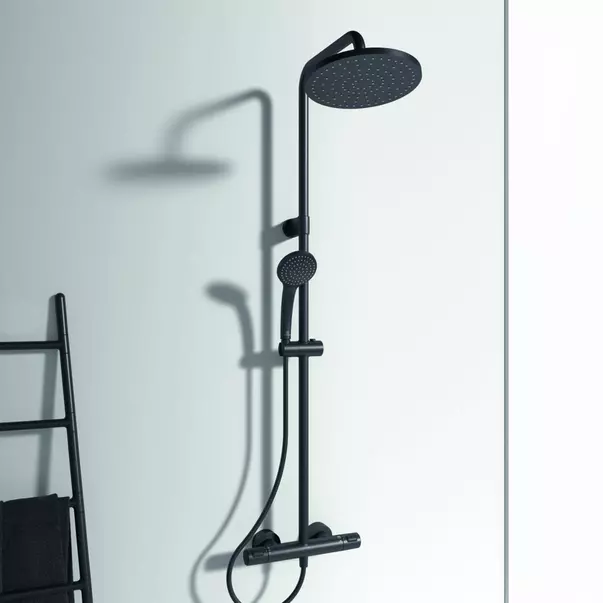 Coloana de dus cu termostat Ideal Standard Ceratherm T25 negru mat palarie 1 functie [1]