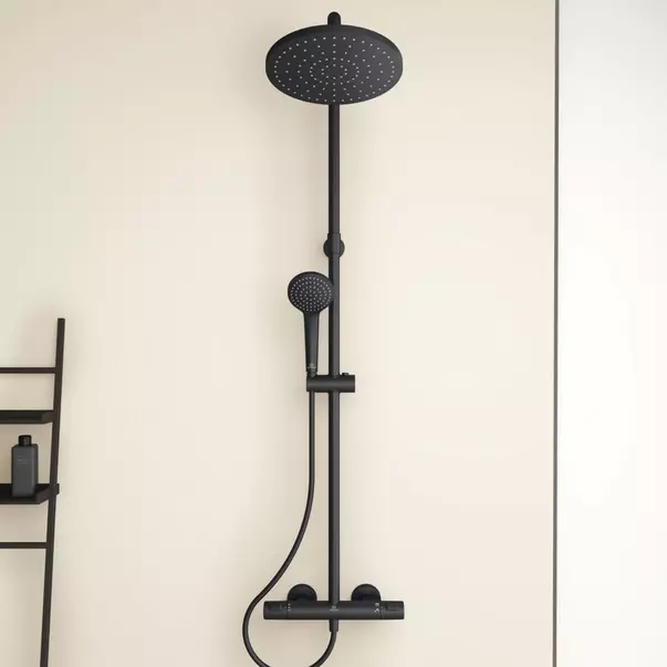 Coloana de dus cu termostat Ideal Standard Ceratherm T25 negru mat palarie 1 functie [2]