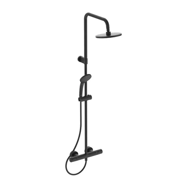 Coloane de dus - Coloana de dus cu termostat Ideal Standard Ceratherm T25 negru mat palarie 1 functie