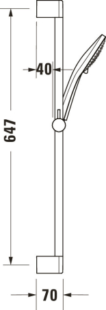 Coloana de dus Duravit UV0680002010, dus, montaj aparent, numar functii para dus 3, lungime furtun m 1.6, crom [3]