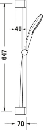 Coloana de dus Duravit UV0680003010, dus, montaj aparent, numar functii para dus 3, lungime furtun m 1.6, crom [6]