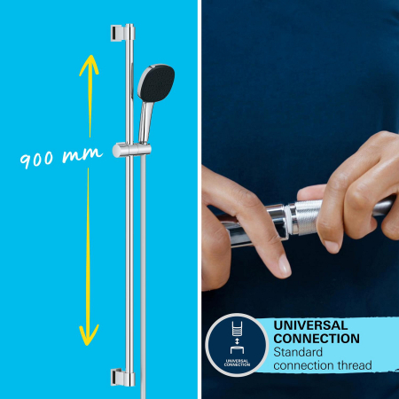 Coloana de dus Grohe 26931001, 1.75 m, 110 mm, 900 mm, 2 functii para dus, 1/2 conexiune furtun, Crom [10]