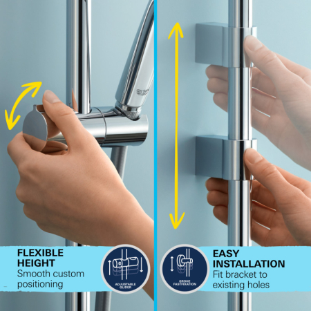 Coloana de dus Grohe 26931001, 1.75 m, 110 mm, 900 mm, 2 functii para dus, 1/2 conexiune furtun, Crom [7]