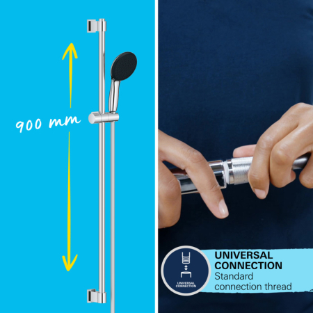 Coloana de dus Grohe 26953001, 1.75 m, 110 mm, 900 mm, 1 functii para dus, 1/2 conexiune furtun, Crom [15]