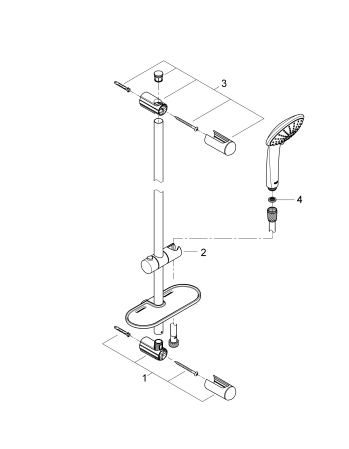 Coloana de dus Grohe 27227001, 1.75 m, 110 mm, 900 mm, 3 functii para dus, 1/2 conexiune furtun, Crom [2]