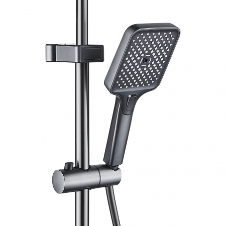 Coloana de dus RAIZ Origins PRIME, 4 functii, Display LCD, Montare rapida, Jet reglabil, Para de dus, Dus fix cu functie ploaie, Functie bideu, Negru mat [4]