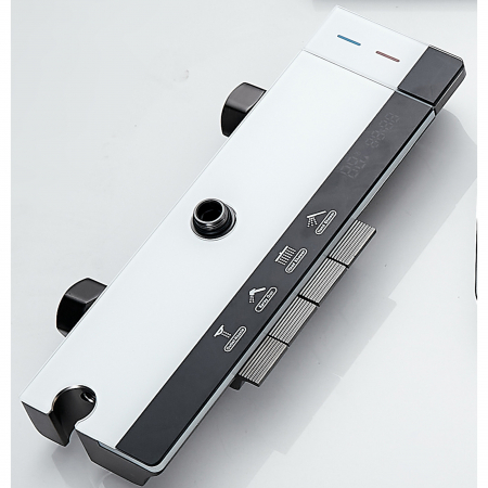 Coloana de dus RAIZ Origins PURE, 4 functii, Montare rapida, Jet reglabil, Presiune ridicata, Para de dus, Dus fix cu functie ploaie, Functie bideu, Negru mat [5]