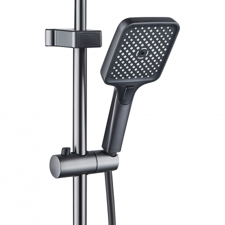 Coloana de dus RAIZ Origins PURE, 4 functii, Montare rapida, Jet reglabil, Presiune ridicata, Para de dus, Dus fix cu functie ploaie, Functie bideu, Negru mat [3]