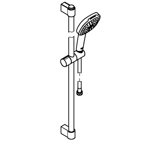 Coloana dus Grohe 26908003, 1.75 m, 110 mm, 900 mm, 2 functii para dus, 1/2 conexiune furtun, conexiune universala, Crom [8]