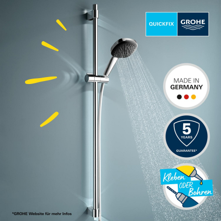 Coloana dus Grohe 26930001, 1.75 m, 110 mm, 920 mm, 2 functii para dus, 1/2 conexiune furtun, conexiune universala, Crom [15]