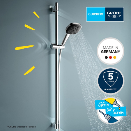 Coloana dus Grohe 26930001, 1.75 m, 110 mm, 920 mm, 2 functii para dus, 1/2 conexiune furtun, conexiune universala, Crom [14]
