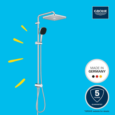 Coloana dus Grohe 26986001, 1.5 m, 110 mm, 1136 mm, 250 mm, 2 functii para dus, 1/2 conexiune furtun, Crom [6]