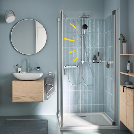 Coloana dus Grohe 26986001, 1.5 m, 110 mm, 1136 mm, 250 mm, 2 functii para dus, 1/2 conexiune furtun, Crom [14]