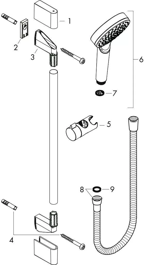 Coloana dus Hansgrohe Crometta, 670 mm, 1 functie, crom, 26554400 [7]