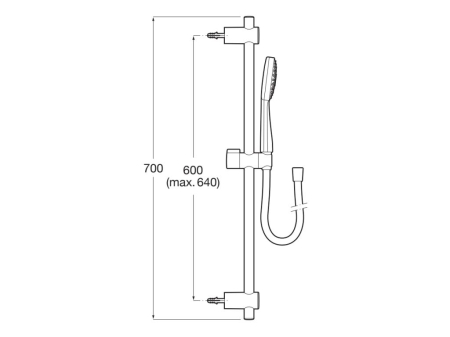 Coloana dus Roca A5B3413C00, 1.7 m, 100 mm, 700 mm, 1 functii para dus, 1/2 conexiune furtun, conexiune universala, Crom [1]
