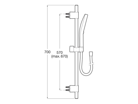 Coloana dus Roca A5B8414C00, 1.7 m, 130 mm, 700 mm, 3 functii para dus, 1/2 conexiune furtun, conexiune universala, Crom [1]
