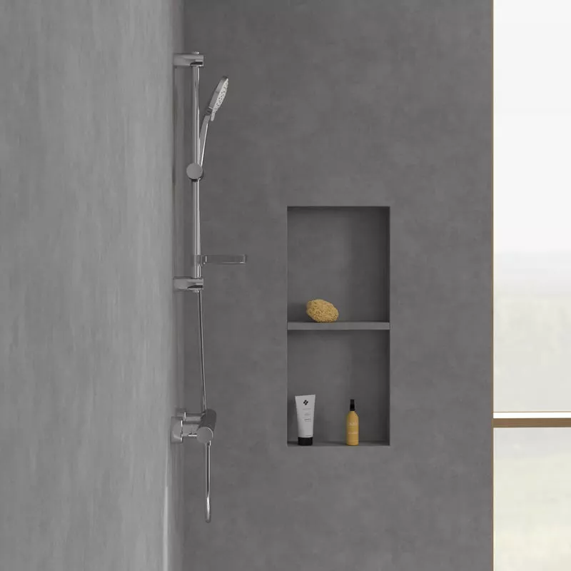 Coloana dus Villeroy and Boch, 600 mm, 3 functii, etajera, crom, TVS109004UK061 [10]