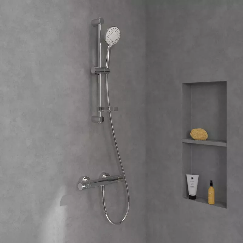 Coloana dus Villeroy and Boch, 600 mm, 3 functii, etajera, crom, TVS109004UK061 [6]