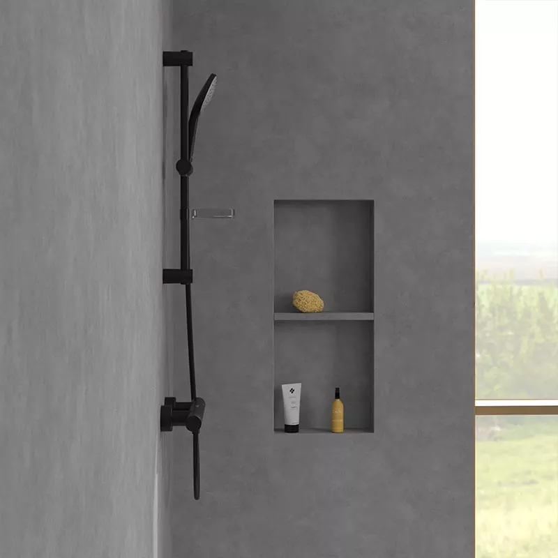 Coloana dus Villeroy and Boch, 600 mm, 3 functii, etajera, mat, negru, TVS109004UK0K5 [5]