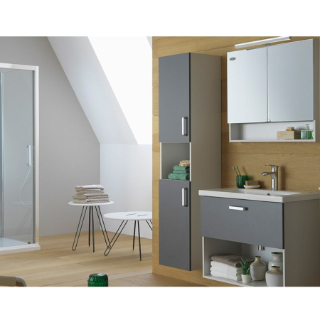 Coloana inalta suspendata Kolpasan, Evelin, cu doua usi si o polita, 170cm, gri antracit [6]