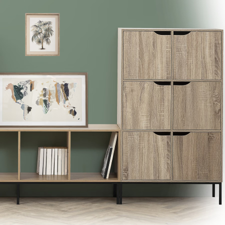 Comoda 5Five Mix n Modul, 6 compartimente, finisaj stejar, 67x32x101 cm, bej [4]