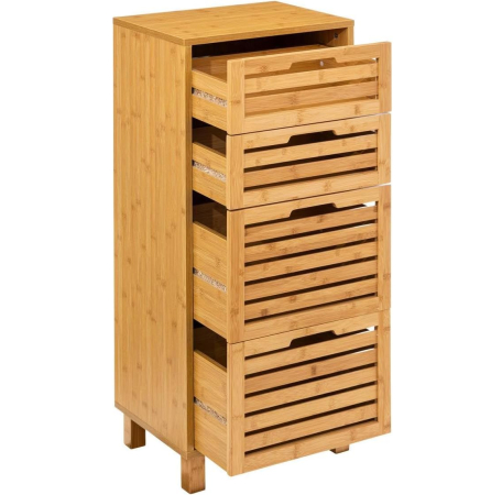 Comoda 5Five Sicela cu 4 sertare, bambus, 40x30x98 cm, natur [3]