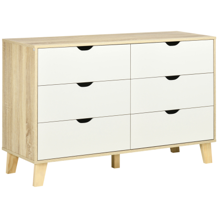 Living & hol -  Comoda 6 Sertare 120×40×76 cm Natur