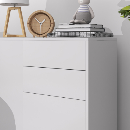  Comoda cu 2 dulapuri si 2 sertare, 79x36x74cm, alb lucios [7]