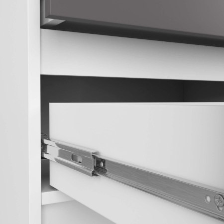 Comoda cu 2 sertare din PAL laminat 16 mm, 60x40x55 cm, alb si gri [5]