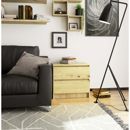 Comoda cu 2 sertare din PAL laminat 16 mm, 60x40x55 cm, stejar artisan [3]