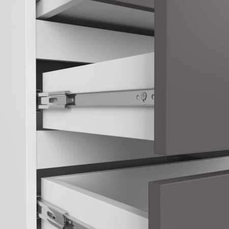 Comoda cu 3 sertare, PAL laminat 16 mm, 60x35x57 cm, alb si gri [4]