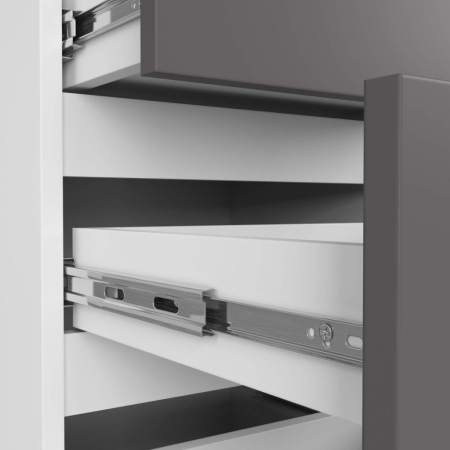 Comoda cu 4 sertare, PAL laminat 16mm, 40x35x74 cm, alb si gri [3]