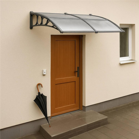 Copertina dubla protectie usa si fereastra, policarbonat cu protectie UV, 200 x 100 cm, gri transparent [17]
