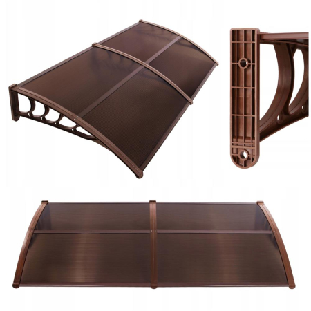 Copertina dubla protectie usa si fereastra, policarbonat cu protectie UV, 200 x 100 cm, maro transparent [6]