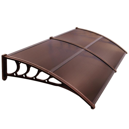 Copertina dubla protectie usa si fereastra, policarbonat cu protectie UV, 200 x 100 cm, maro transparent [5]