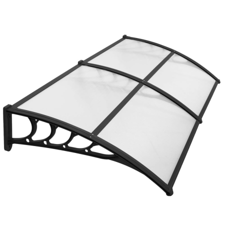 Copertina dubla protectie usa si fereastra, policarbonat cu protectie UV, 200 x 100 cm, negru transparent [2]