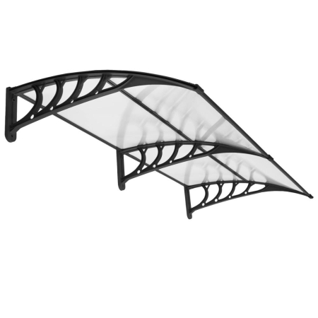 Copertina dubla protectie usa si fereastra, policarbonat cu protectie UV, 200 x 100 cm, negru transparent [1]