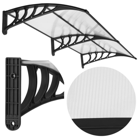 Copertina dubla protectie usa si fereastra, policarbonat cu protectie UV, 200 x 100 cm, negru transparent [7]