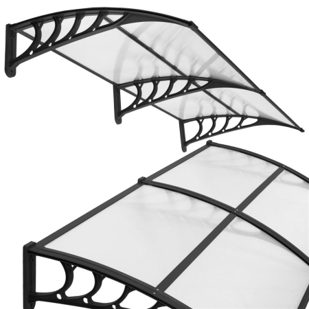Copertina dubla protectie usa si fereastra, policarbonat cu protectie UV, 200 x 100 cm, negru transparent [6]