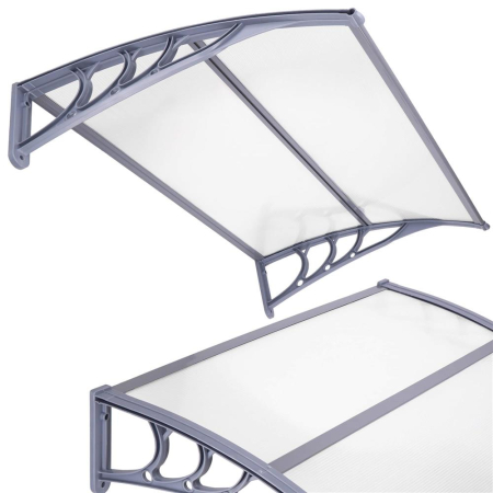 Copertina protectie usa si fereastra, policarbonat cu protectie UV, 120 x 80 cm, gri transparent [4]
